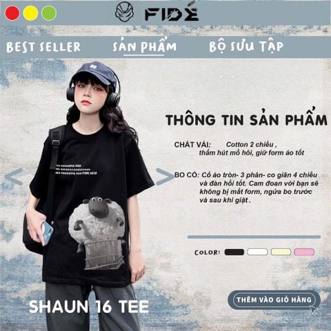 Áo thun FIDE Cừu shaun phông unisex nam nữ form rộng cổ tròn ulzzang SHAUN 16