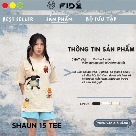 Áo thun CON CỪU FIDE phông trơn nam nữ cổ tròn FIDE SHAUN 15