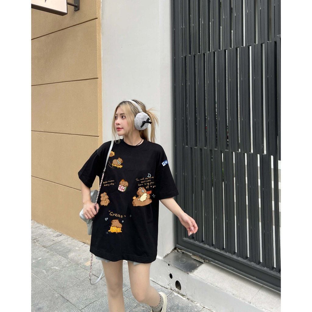 Áo thun FIDE CAPYBARA unisex form rộng cổ tròn CAPYBARA - AT61