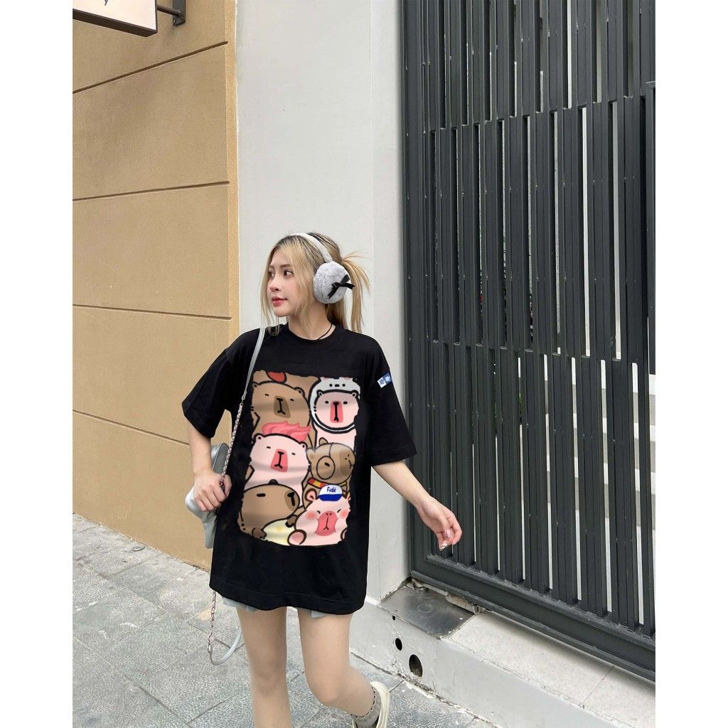 Áo thun FIDE CAPYBARA unisex form rộng cổ tròn CAPYBARA - AT62 Cotton
