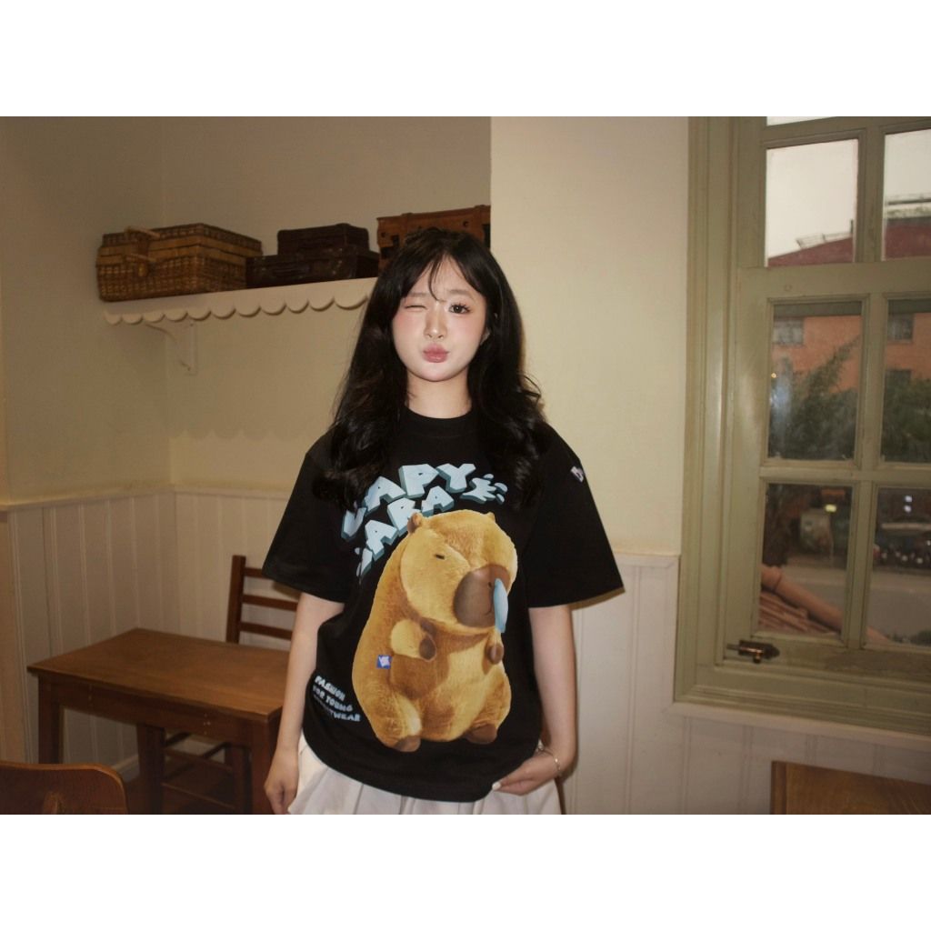 Áo thun FIDE CAPYBARA unisex form rộng cổ tròn CAPYBARA - AT57 Cotton