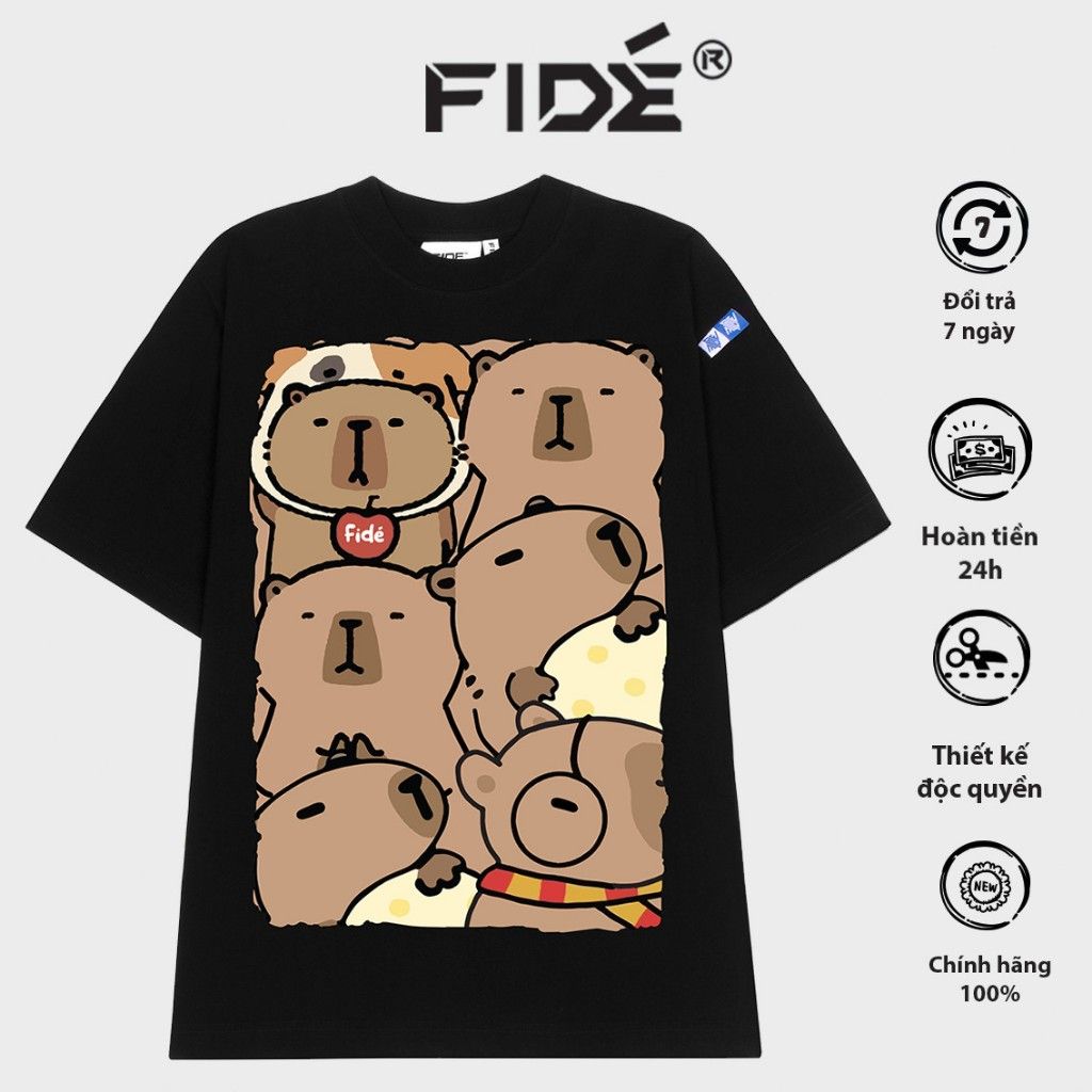 Áo thun FIDE CAPYBARA phông unisex form rộng local brand nam nữ cổ tròn oversize - AT63