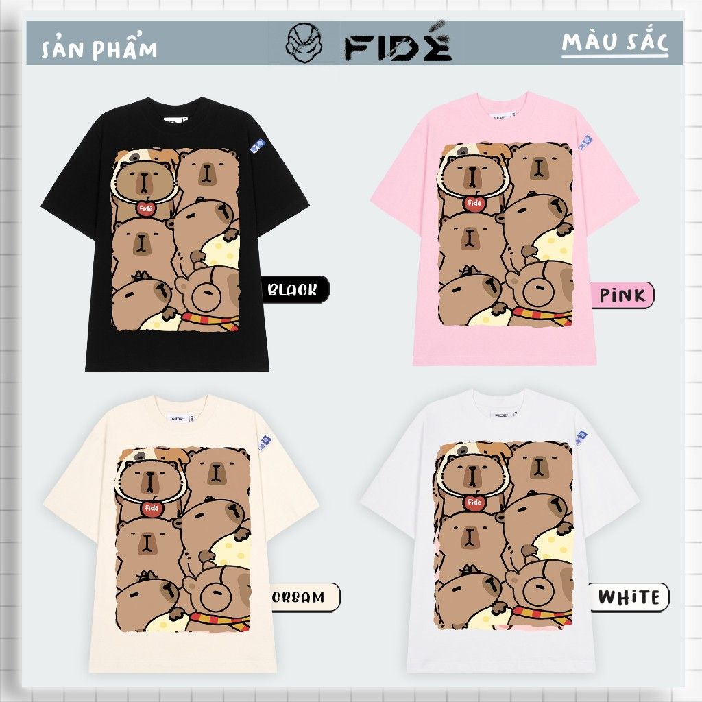 Áo thun FIDE CAPYBARA phông unisex form rộng local brand nam nữ cổ tròn oversize - AT63