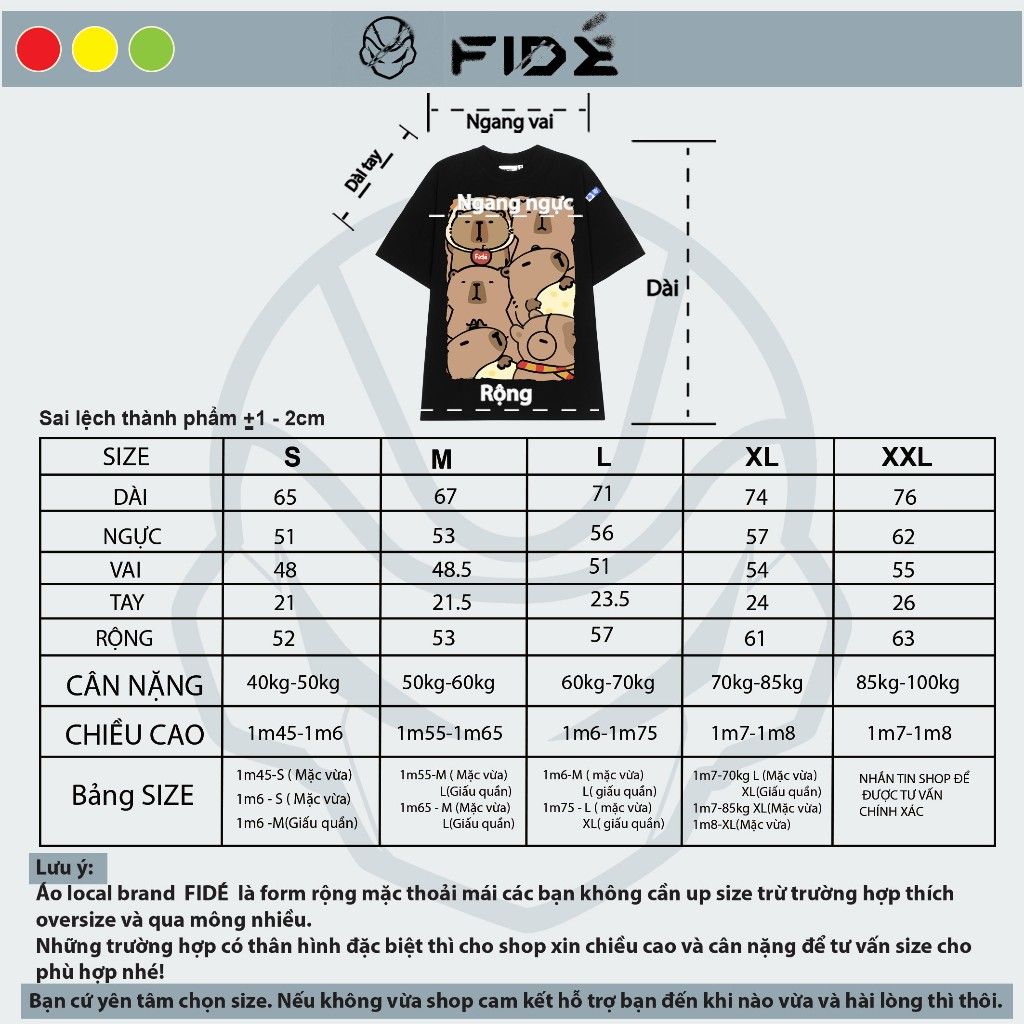 Áo thun FIDE CAPYBARA phông unisex form rộng local brand nam nữ cổ tròn oversize - AT63