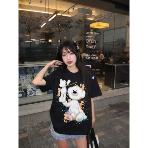 Áo thun FIDE TEEDY GẤU BÔNG phông unisex form rộng local brand nam nữ cổ tròn oversize - AT64 (TẶNG KÈM GẤU)