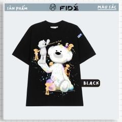 Áo thun FIDE TEEDY GẤU BÔNG phông unisex form rộng local brand nam nữ cổ tròn oversize - AT64 (TẶNG KÈM GẤU)
