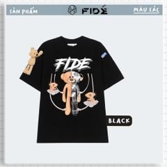Áo thun FIDE TEDDY phông unisex form rộng local brand nam nữ cổ tròn oversize Đínhgấu AT65(TẶNG KÈM GẤU)