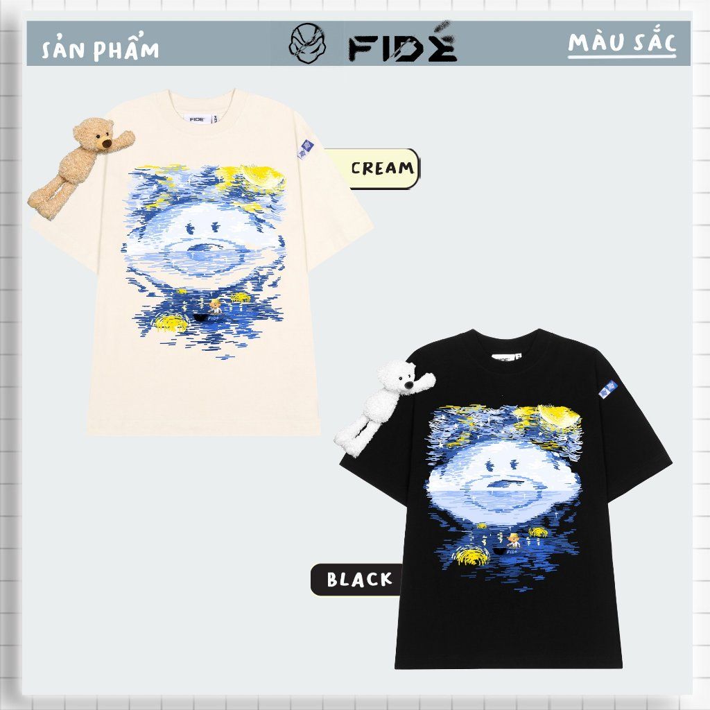 Áo thun FIDE TEDDY phông unisex form rộng local brand nam nữ cổ tròn oversize Đínhgấu AT66(TẶNG GẤU)