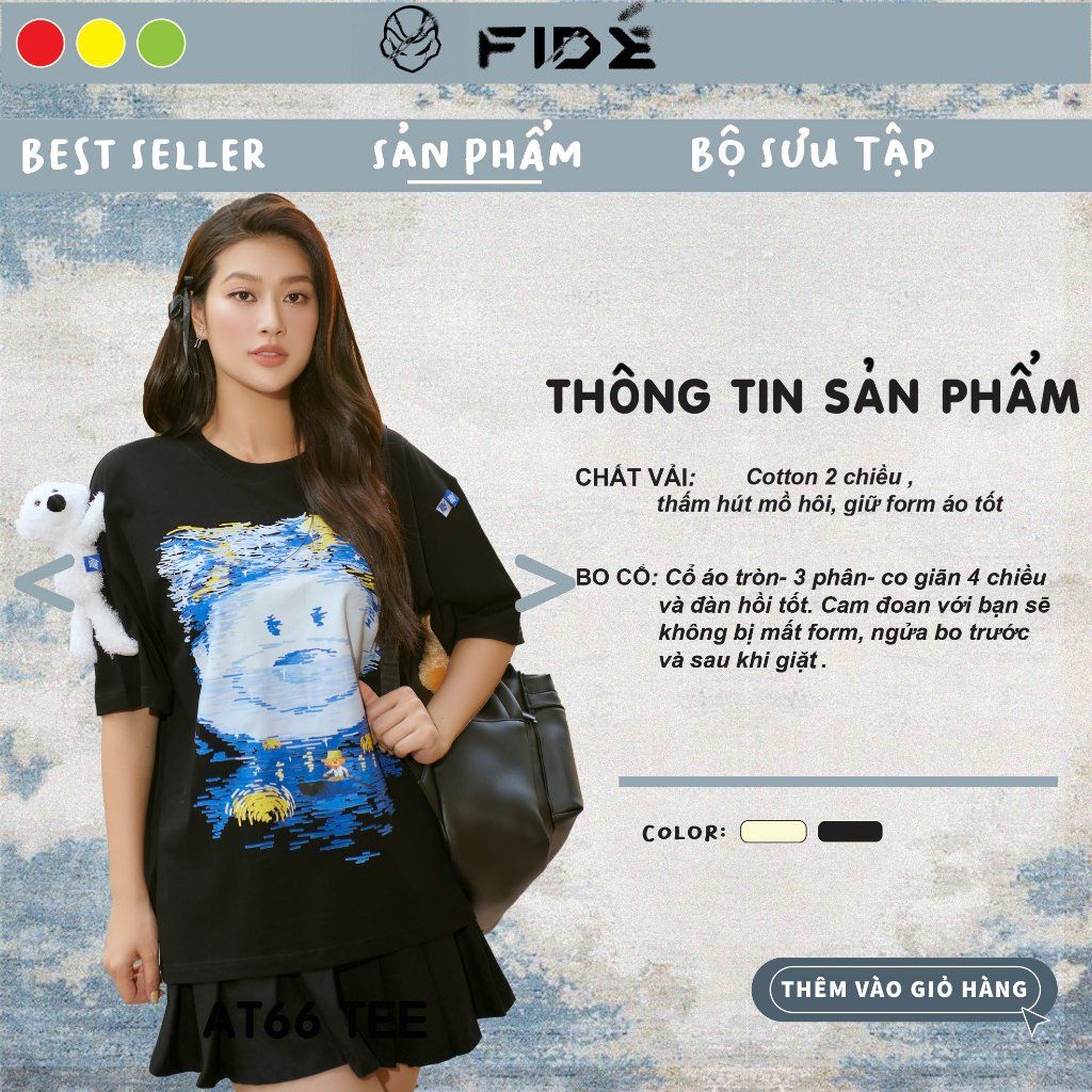 Áo thun FIDE TEDDY phông unisex form rộng local brand nam nữ cổ tròn oversize Đínhgấu AT66(TẶNG GẤU)