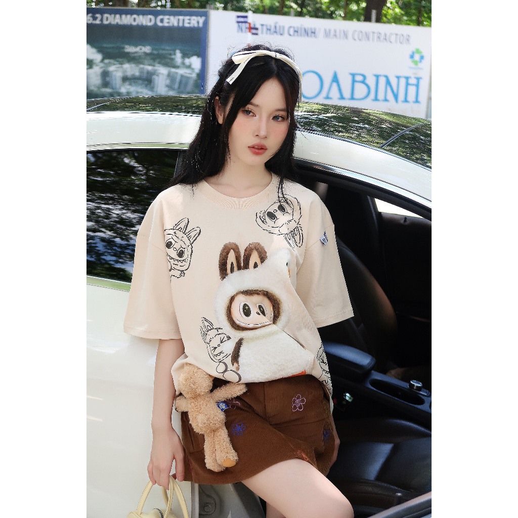 Áo thun FIDE LABUBU phông unisex form rộng local brand nam nữ cổ tròn oversize - AT74