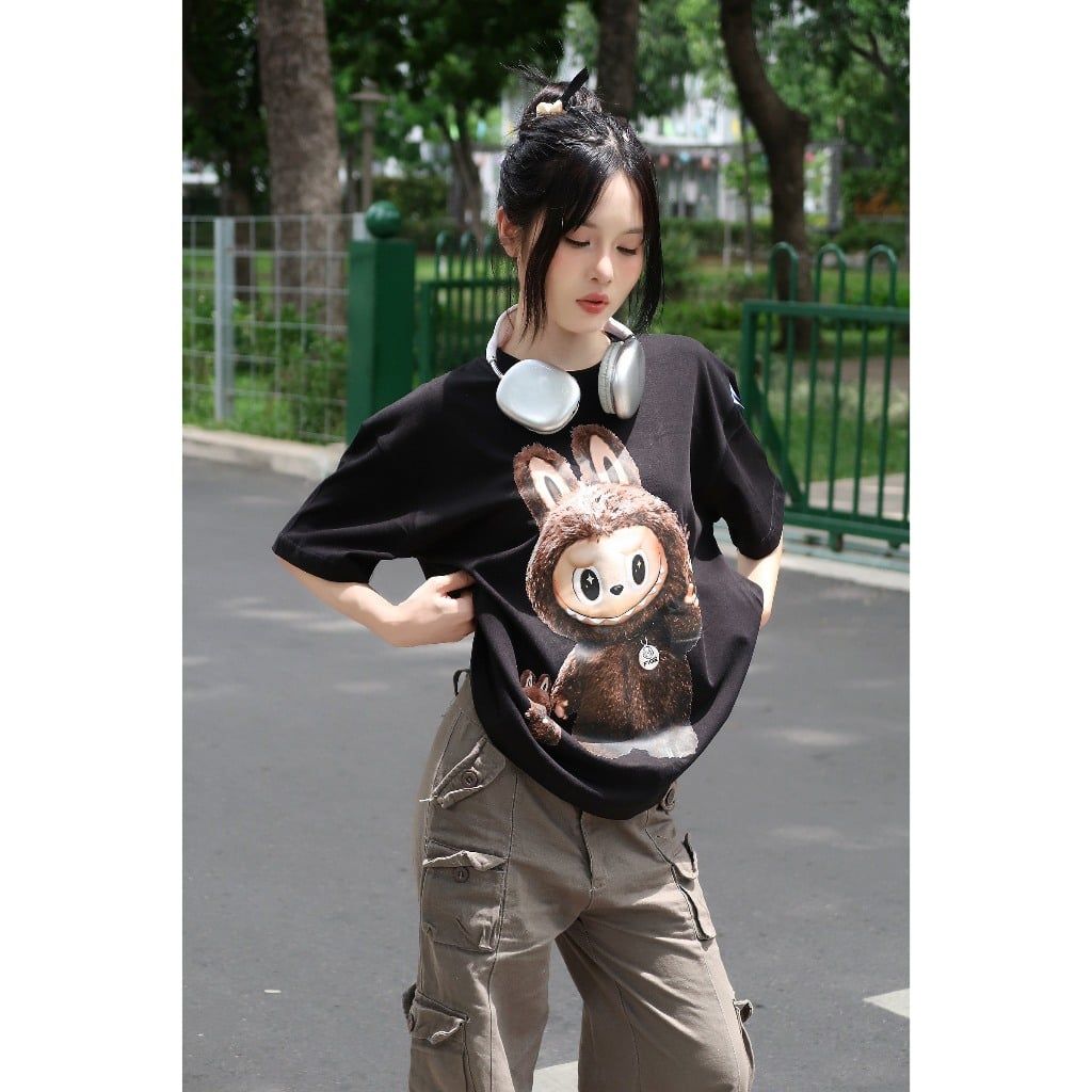 Áo thun FIDE LABUBU phông unisex form rộng local brand nam nữ cổ tròn oversize - AT76