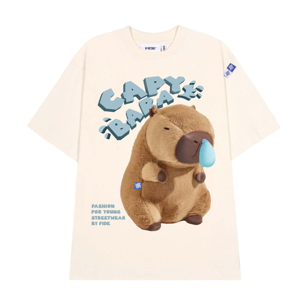 Áo thun FIDE CAPYBARA unisex form rộng cổ tròn CAPYBARA - AT57 Cotton