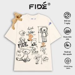Áo thun FIDE TEEDY phông cotton unisex nam nữ form rộng cổ tròn ulzzang áo đính gấu - AT49(TẶNG KÈM GẤU)