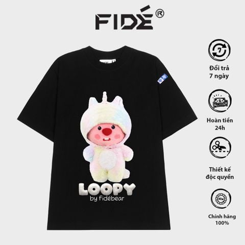 Áo thun FIDE LOOPY Hải Ly unisex form rộng cổ tròn LOOPY - AT15