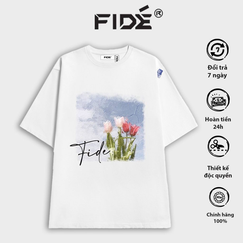 Áo thun FIDE phông unisex nam nữ form rộng ulzzang HOA TULIP