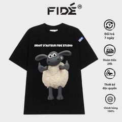 Áo thun FIDE Cừu Shaun phông trơn nam nữ cổ tròn unisex SHAUN 07