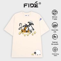 Áo thun FIDE Cừu Shaun phông trơn nam nữ cổ tròn unisex SHAUN 10