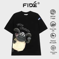 Áo thun FIDE Cừu Shaun phông trơn nam nữ cổ tròn unisex SHAUN 04