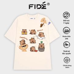 Áo thun FIDE CAPYBARA unisex form rộng cổ tròn CAPYBARA - AT51 Cotton