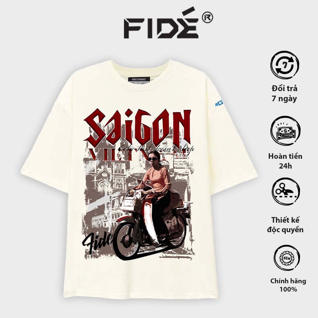 Áo thun FIDE phông trơn nam nữ cổ tròn FIDE SÀI GÒN SS4