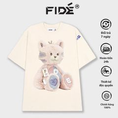 ÁO THUN FIDE GẤU FIDE UNISEX NAM NỮ CỔ TRÒN GẤU HỒNG - AT02