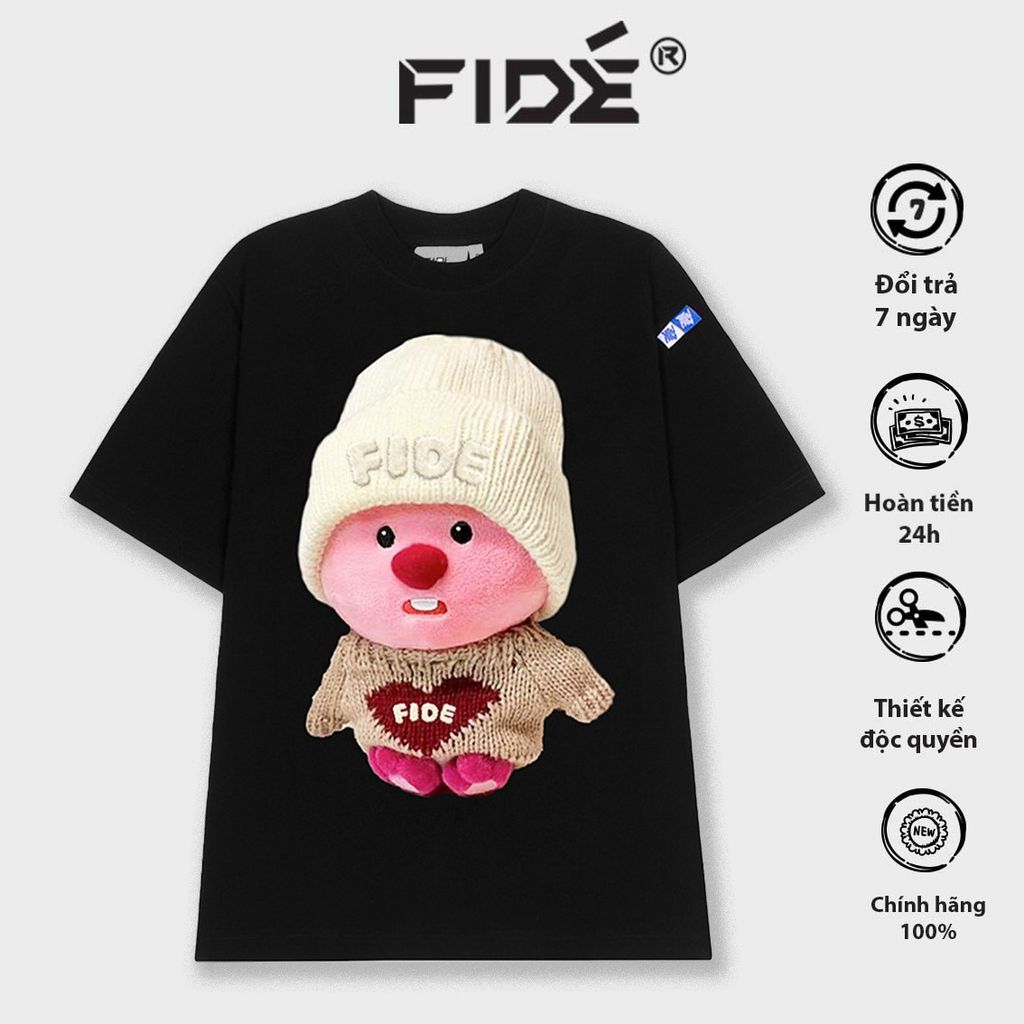 Áo thun FIDE LOOPY Hải Ly unisex form rộng cổ tròn LOOPY - AT18
