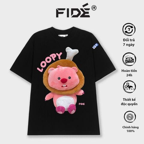 Áo thun FIDE LOOPY Hải Ly unisex form rộng cổ tròn LOOPY - AT23