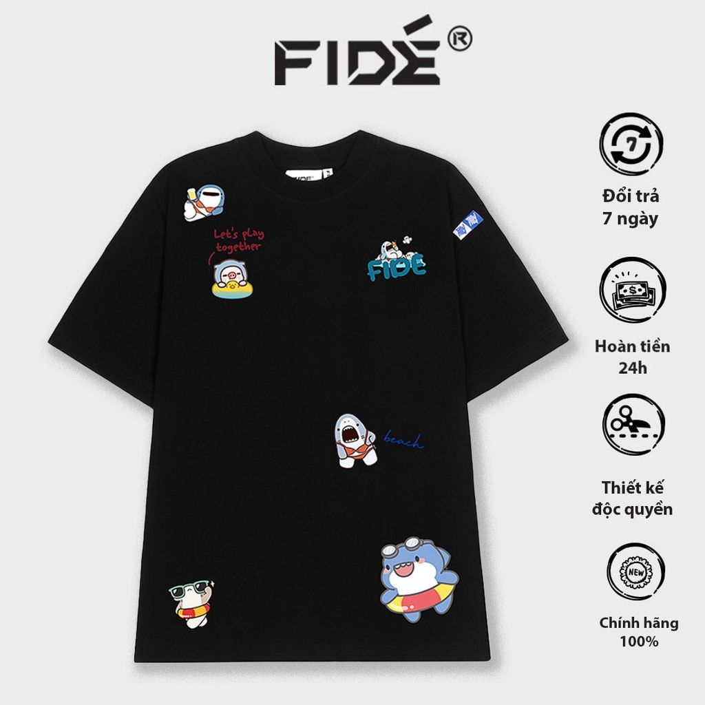 Áo thun FIDE SHARK BABYB unisex form rộng cổ tròn SHARK - AT29