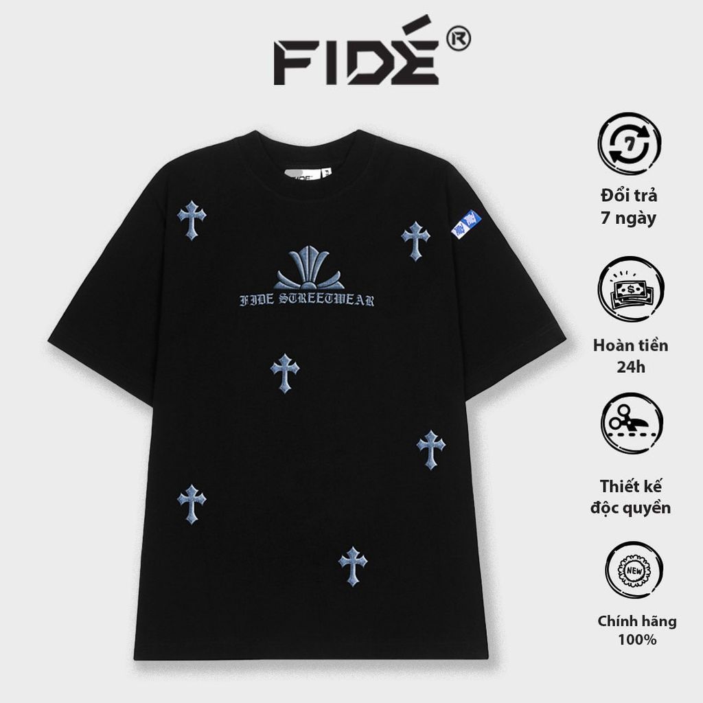 Áo thun FIDE cotton unisex form rộng cổ tròn - AT50