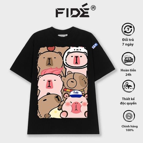Áo thun FIDE CAPYBARA unisex form rộng cổ tròn CAPYBARA - AT62 Cotton
