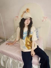 Mũ đính gấu FIDÉ Nón kết thêu FIDÉ unisex chính hãng FIDÉ đính gấu 01 (TẶNG KÈM GẤU)