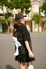 Áo thun FIDE TEEDY phông cotton unisex nam nữ form rộng cổ tròn áo đính gấu - AT72 (TẶNG KÈM GẤU)