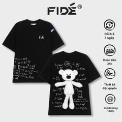 Áo thun FIDE TEEDY phông cotton unisex nam nữ form rộng cổ tròn áo đính gấu - AT72 (TẶNG KÈM GẤU)
