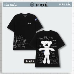 Áo thun FIDE TEEDY phông cotton unisex nam nữ form rộng cổ tròn áo đính gấu - AT72 (TẶNG KÈM GẤU)