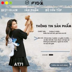 Áo thun FIDE TEEDY phông cotton unisex nam nữ form rộng cổ tròn áo đính gấu - AT71 (TẶNG KÈM GẤU)