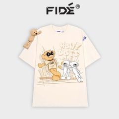Áo thun FIDE TEDDY phông unisex form rộng local brand nam nữ cổ tròn oversize Đính gấu - AT67 (TẶNG KÈM GẤU)