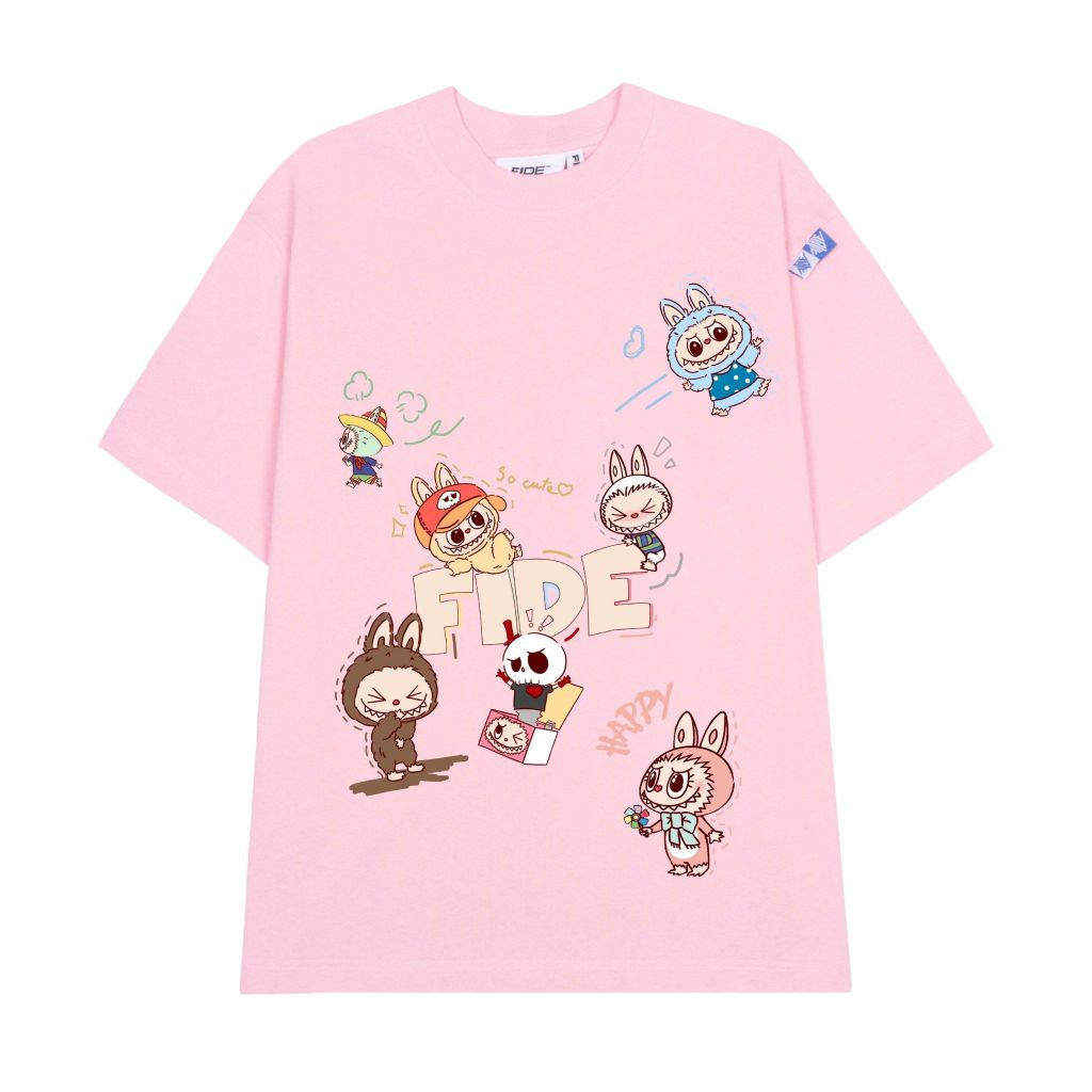 Áo thun FIDE LABUBU phông unisex form rộng local brand nam nữ cổ tròn oversize - AT87