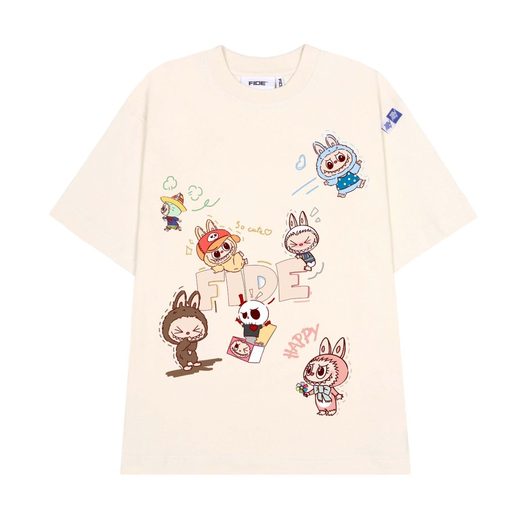 Áo thun FIDE LABUBU phông unisex form rộng local brand nam nữ cổ tròn oversize - AT87