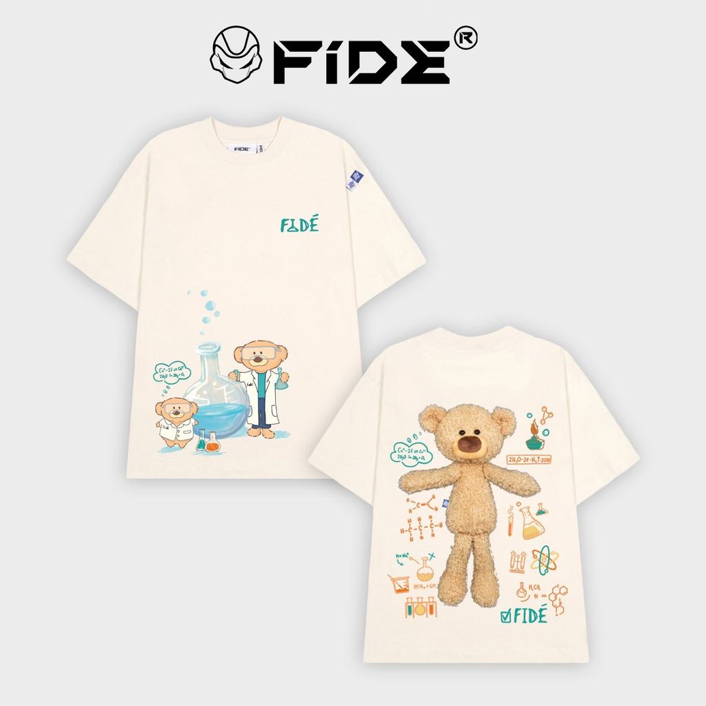 Áo thun FIDE TEDDY phông unisex form rộng local brand nam nữ cổ tròn oversize Đínhgấu AT88(TẶNG GẤU)