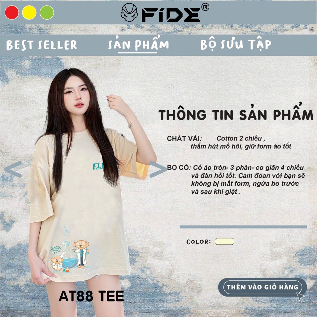 Áo thun FIDE TEDDY phông unisex form rộng local brand nam nữ cổ tròn oversize Đínhgấu AT88(TẶNG GẤU)