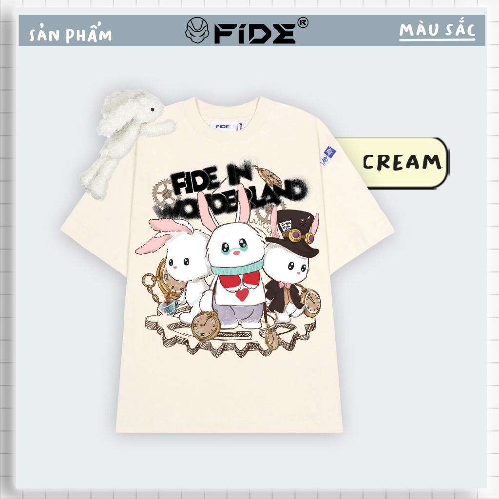 Áo thun FIDE TEDDY phông unisex form rộng local brand nam nữ cổ tròn oversize Đínhgấu AT90(TẶNG GẤU)