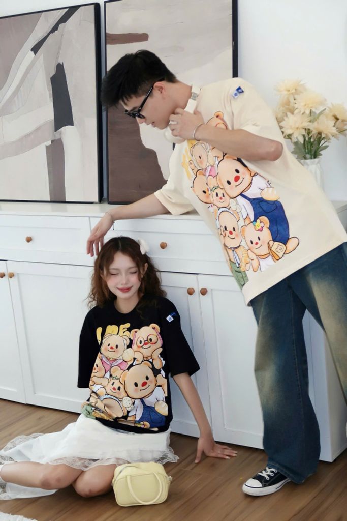 Áo thun FIDE TEDDY phông unisex form rộng local brand nam nữ cổ tròn oversize AT94