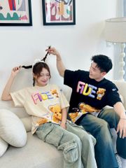 Áo thun FIDE TEDDY phông unisex form rộng local brand nam nữ cổ tròn oversize AT92