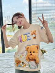 Áo thun FIDE TEDDY phông unisex form rộng local brand nam nữ cổ tròn oversize AT92