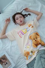 Áo thun FIDE TEDDY phông unisex form rộng local brand nam nữ cổ tròn oversize AT92