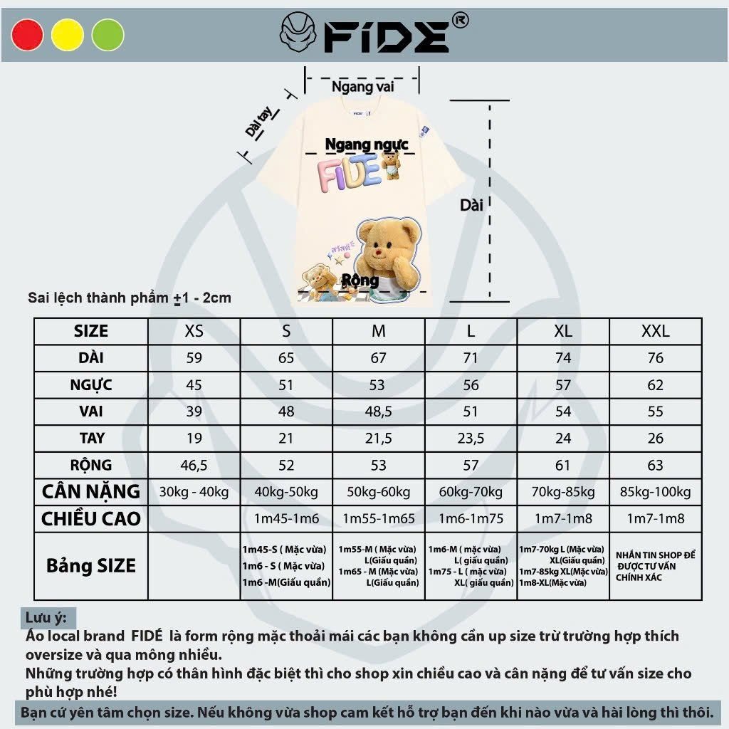 Áo thun FIDE TEDDY phông unisex form rộng local brand nam nữ cổ tròn oversize AT92