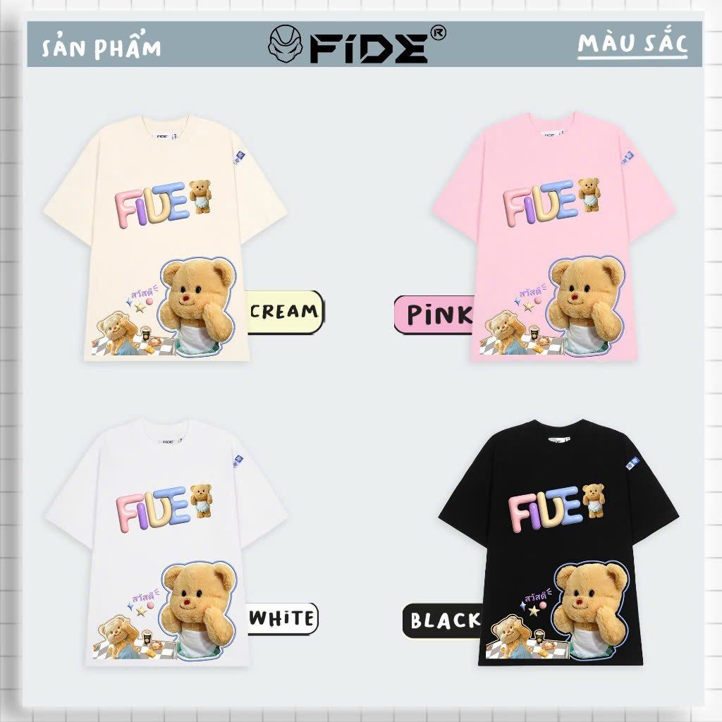 Áo thun FIDE TEDDY phông unisex form rộng local brand nam nữ cổ tròn oversize AT92