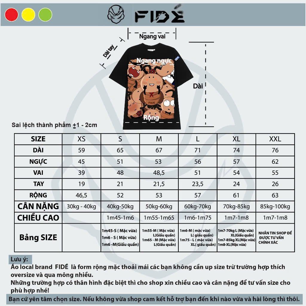 Áo thun FIDE con gián thiếu ngủ phông unisex form rộng local brand nam nữ cổ tròn oversize AT93
