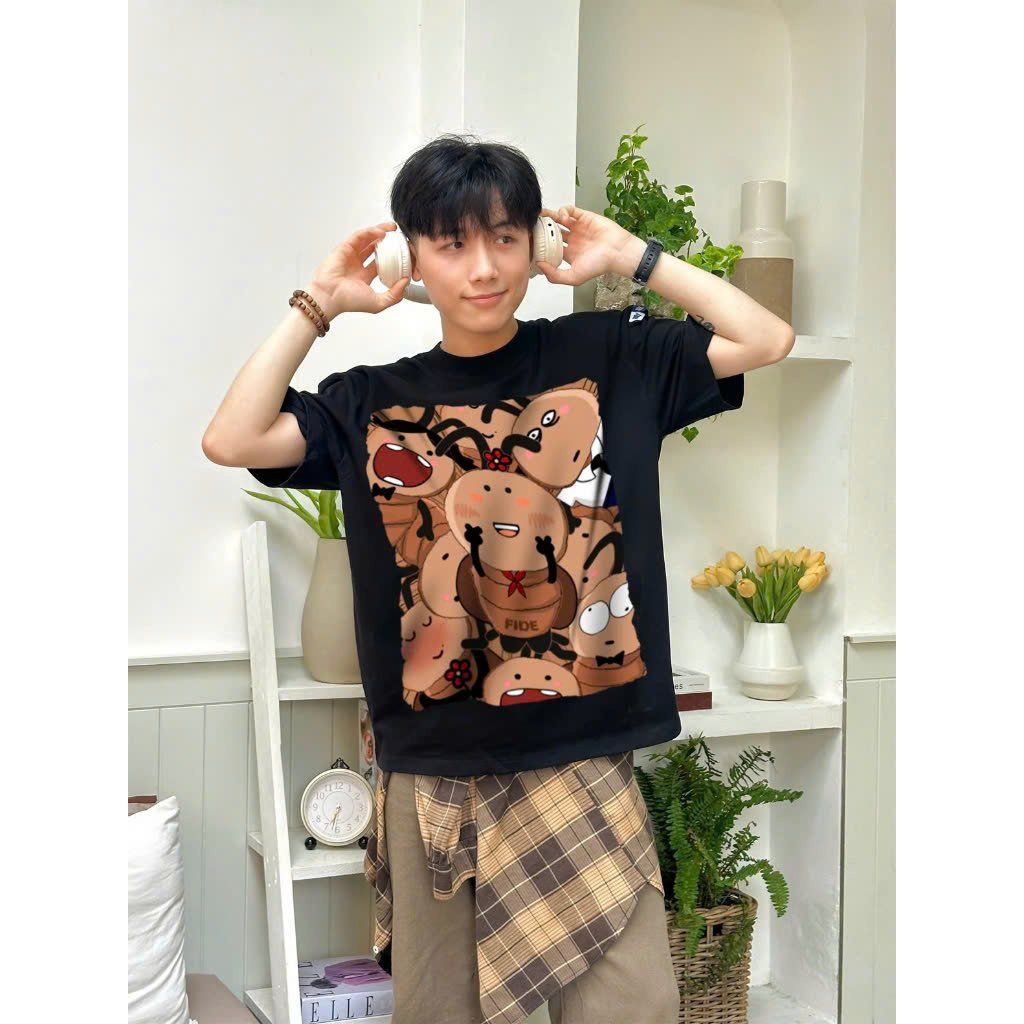 Áo thun FIDE con gián thiếu ngủ phông unisex form rộng local brand nam nữ cổ tròn oversize AT93