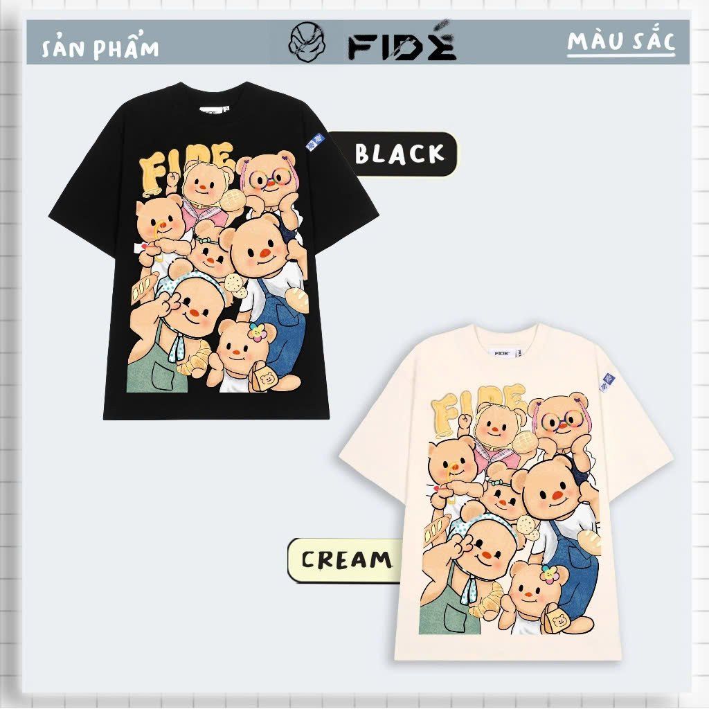 Áo thun FIDE TEDDY phông unisex form rộng local brand nam nữ cổ tròn oversize AT94